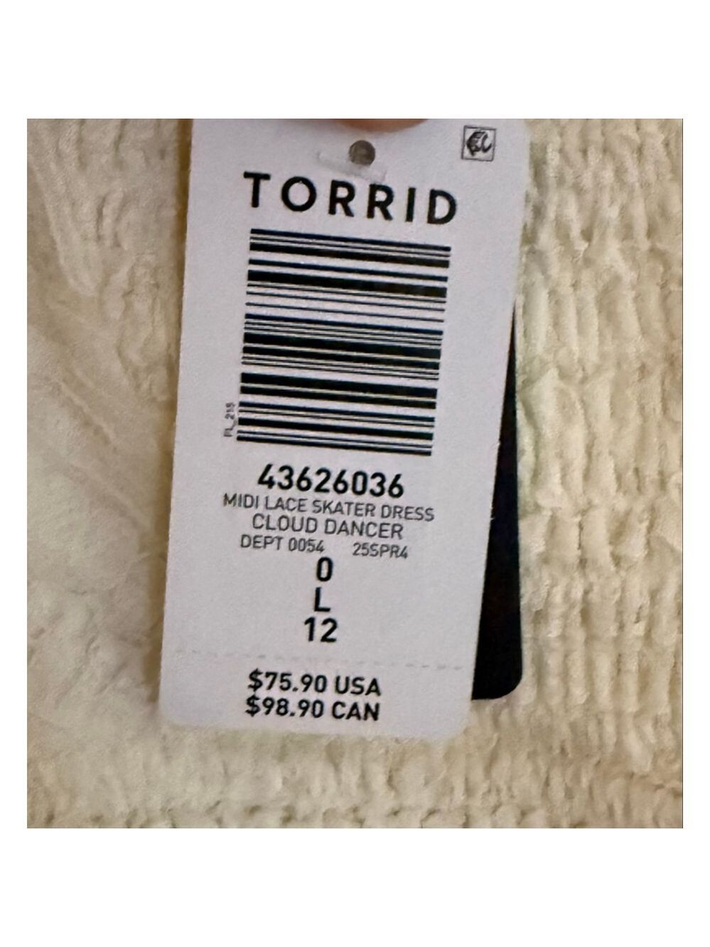 Women's Torrid Plus Size 0X White Midi Lace Skater Dress - Picture 10 of 11